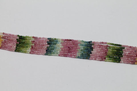 Multi Toumaline Beads Lines 2 mm - Meena Design