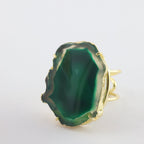 Natural Agate Slice Rings - Meena Design