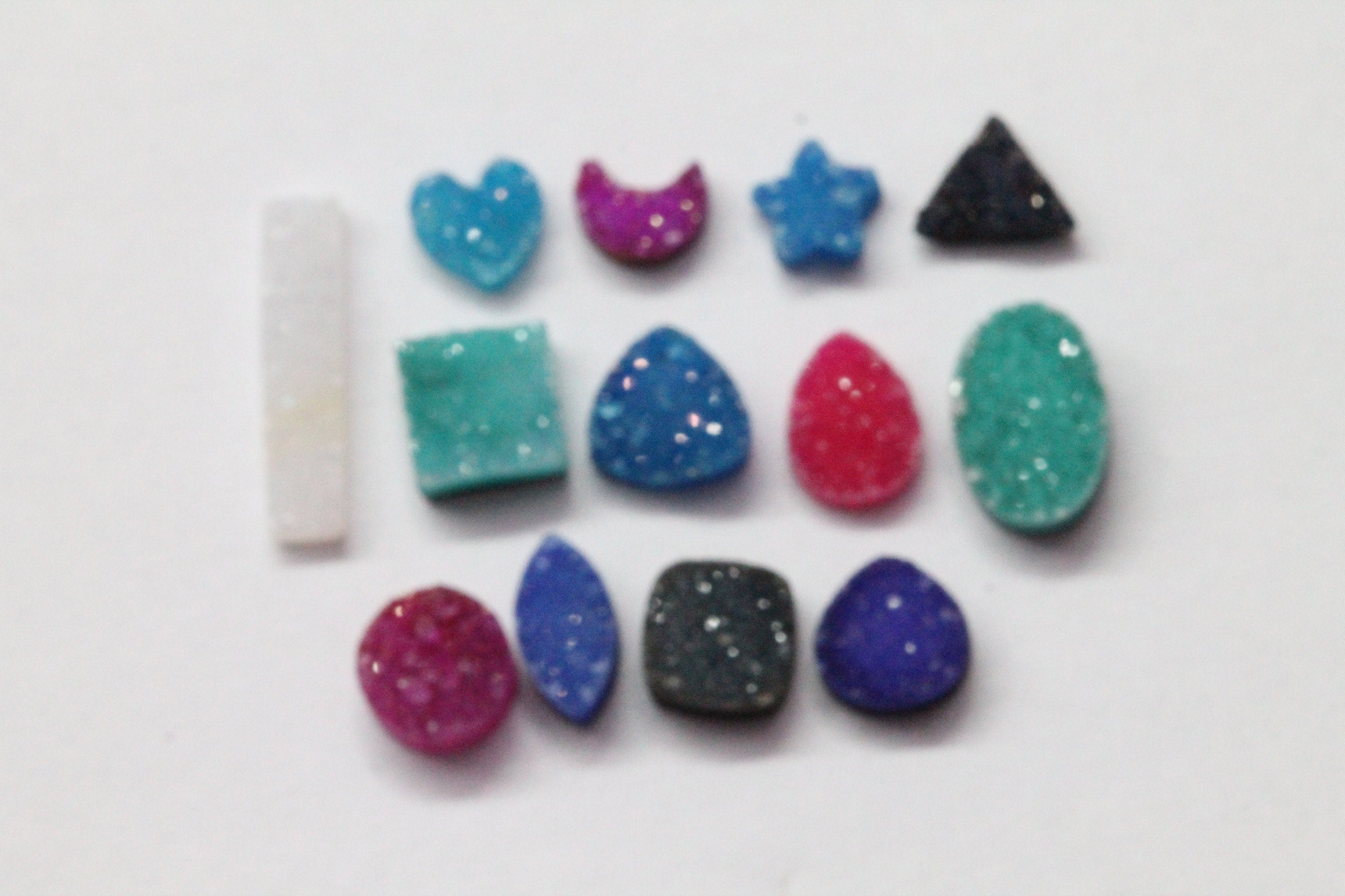 natural druzy gemstone 6 mm round white cabochon - Meena Design