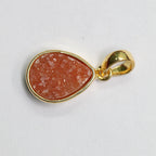 Natural Druzy Pendant, 10 * 14 mm, gold pendant, Druzy, Gemstone Pendant, Druzy Collet Pendant - Meena Design