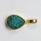 Natural Druzy Pendant, 10 * 14 mm, gold pendant, Druzy, Gemstone Pendant, Druzy Collet Pendant - Meena Design