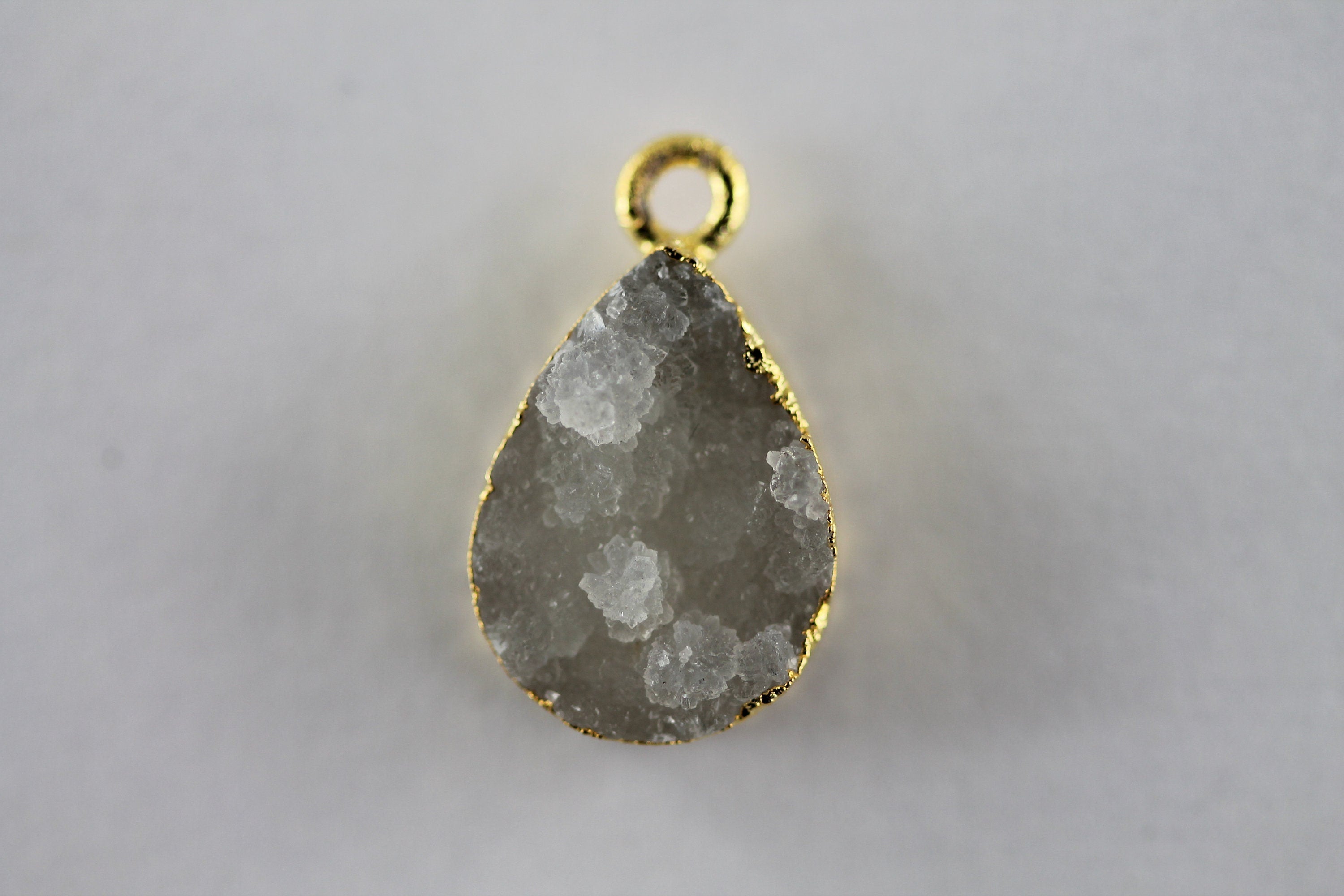 Natural Gemstone Druzy Pear For Earring, DIY Jewelry, Gold Silver Single Bail , Supplies For Jewelry Making 10 *14 MM - Meena Design
