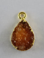 Natural Gemstone Druzy Pear For Earring, DIY Jewelry, Gold Silver Single Bail , Supplies For Jewelry Making 10 *14 MM - Meena Design