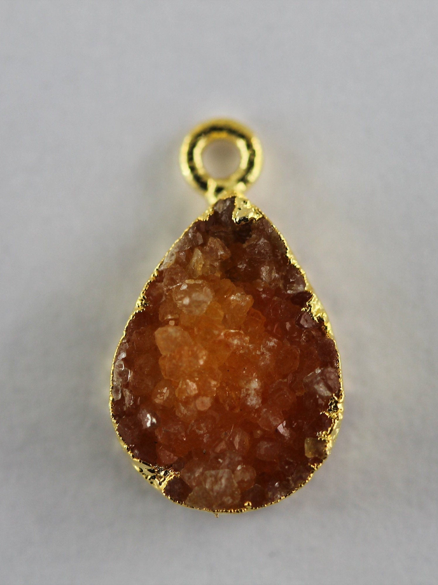 Natural Gemstone Druzy Pear For Earring, DIY Jewelry, Gold Silver Single Bail , Supplies For Jewelry Making 10 *14 MM - Meena Design