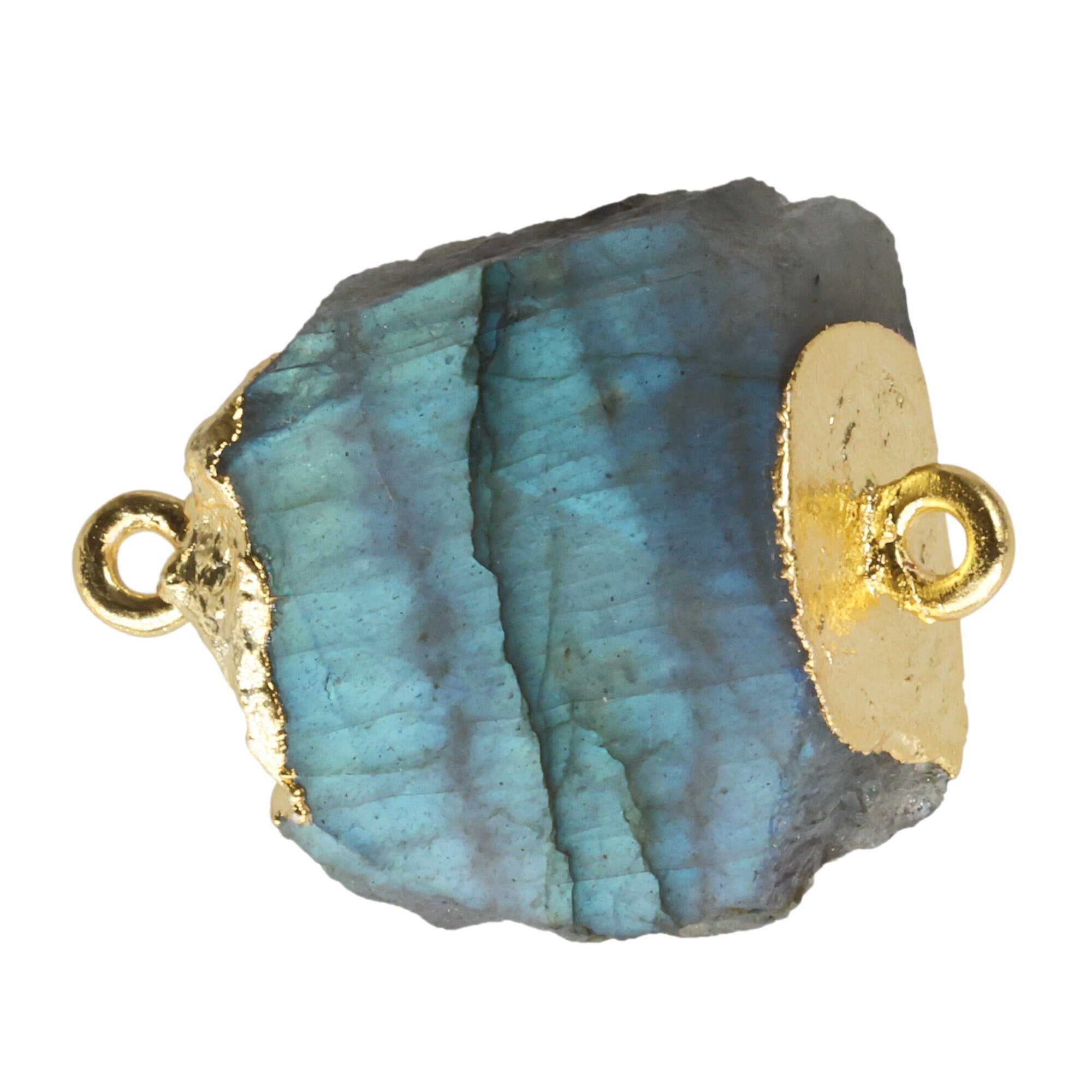 Natural Raw Gemstone Connectors Gold Pendants,16 - 18 mm, - Meena Design