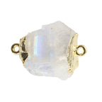 Natural Raw Gemstone Connectors Gold Pendants,16 - 18 mm, - Meena Design