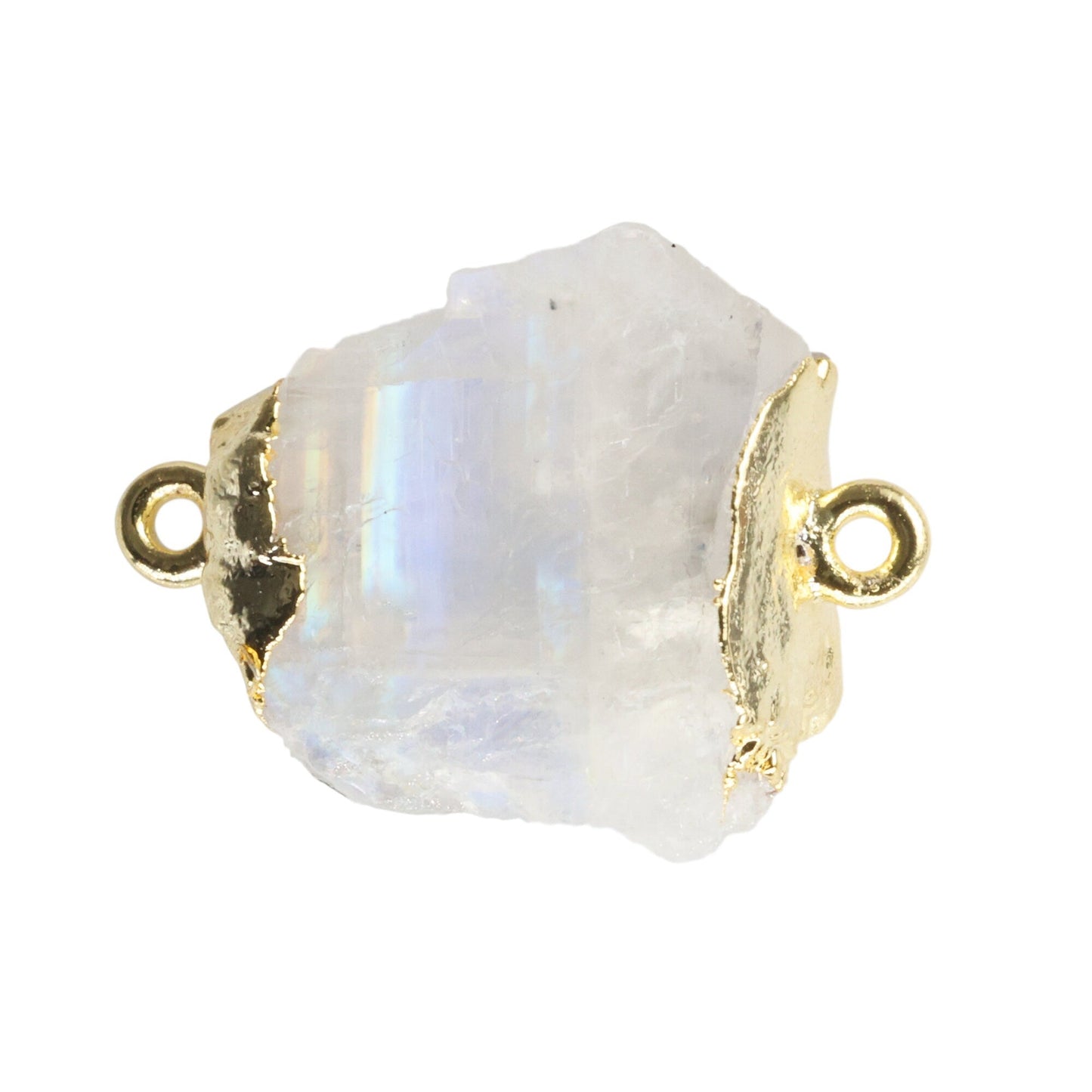 Natural Raw Gemstone Connectors Gold Pendants,16 - 18 mm, - Meena Design