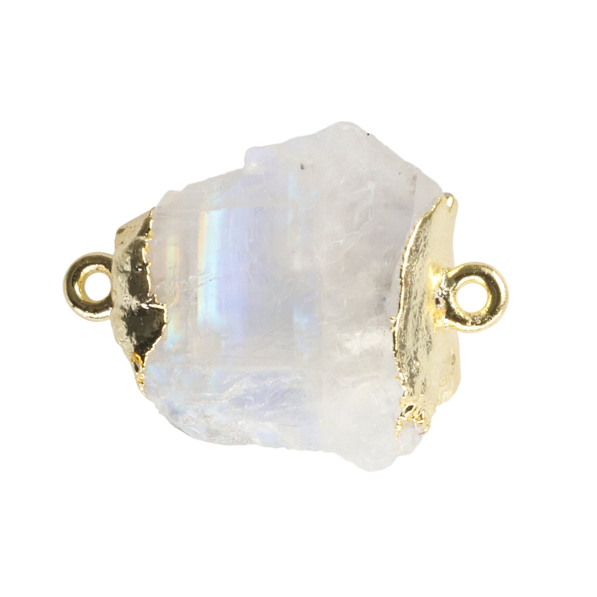 Natural Raw Gemstone Connectors Gold Pendants,16 - 18 mm, - Meena Design