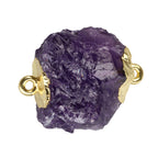 Natural Raw Gemstone Connectors Gold Pendants,16 - 18 mm, - Meena Design
