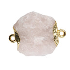 Natural Raw Gemstone Connectors Gold Pendants,16 - 18 mm, - Meena Design