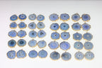 Pairs Blue Solar Quartz Gemstones For Earring 1 Bail Gold edged 20 - 30 mm 2 Side Hand Polished - Meena Design