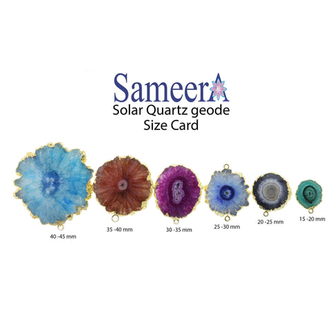Pairs Solar Quartz Rose Gold Edged , 25 - 30 mm - Meena Design
