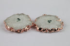 Pairs Solar Quartz Rose Gold Edged , 25 - 30 mm - Meena Design