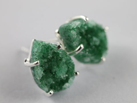 Pear Druzy Minimalistic Studs - Meena Design