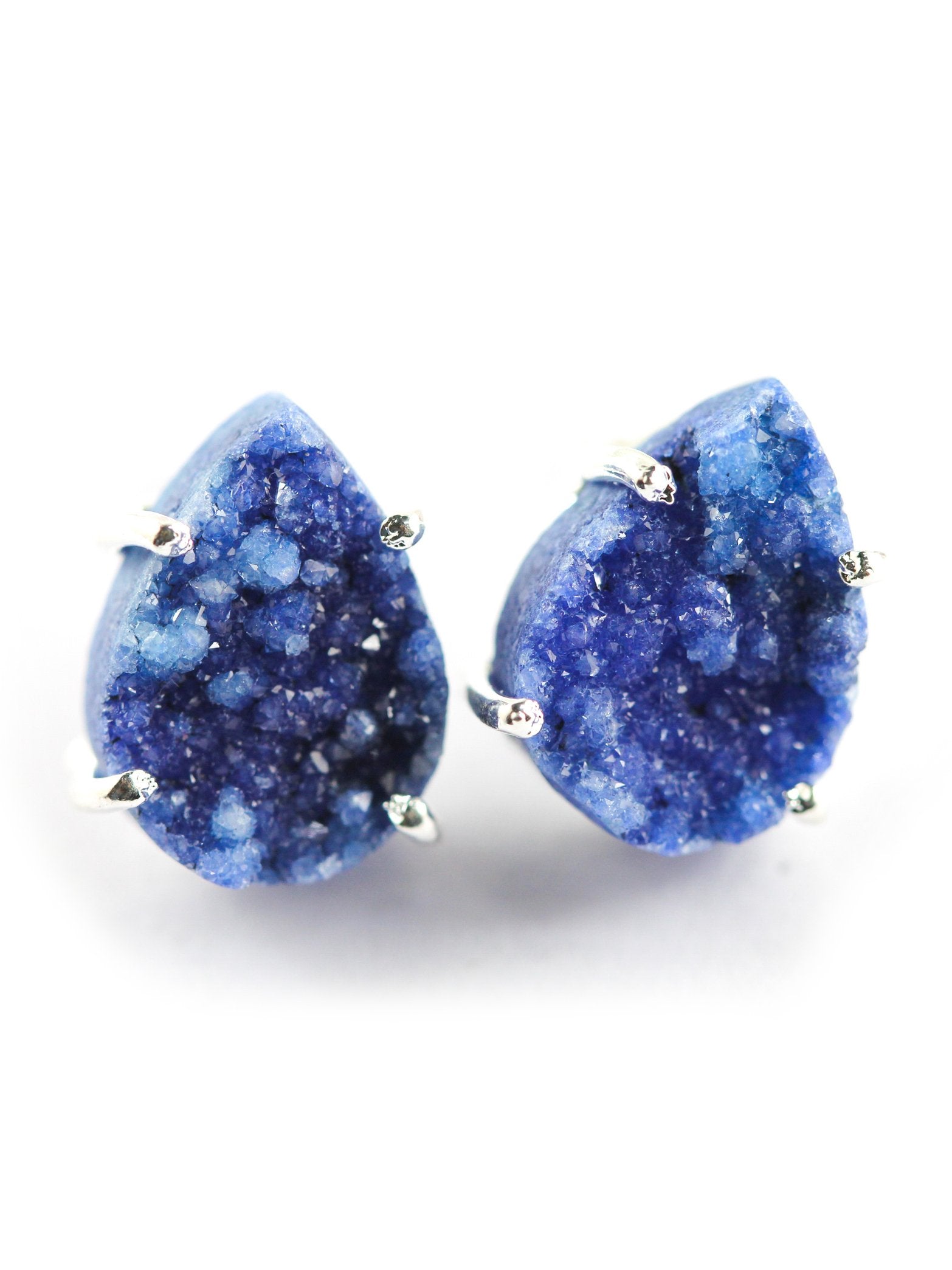 Pear Druzy Minimalistic Studs - Meena Design