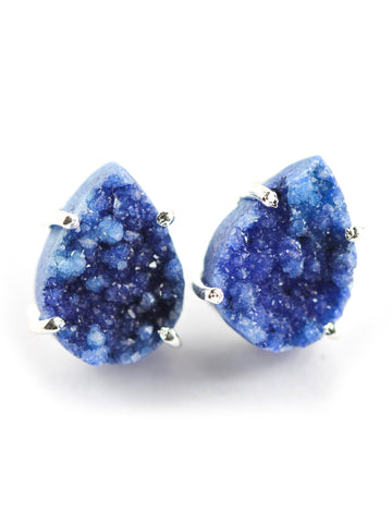 Pear Druzy Minimalistic Studs - Meena Design
