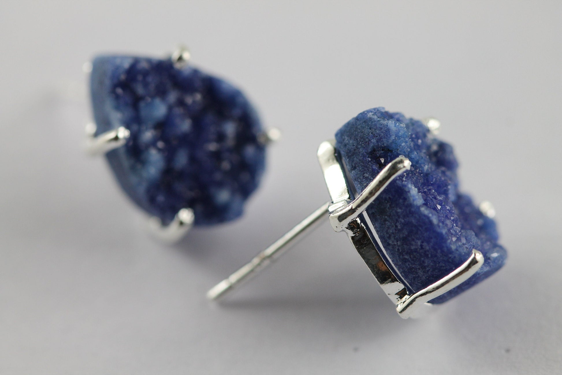 Pear Druzy Minimalistic Studs - Meena Design