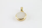 Pendants 10 mm Natural White Agate Druzy Stone Gold PLated Brass Bezel - Meena Design