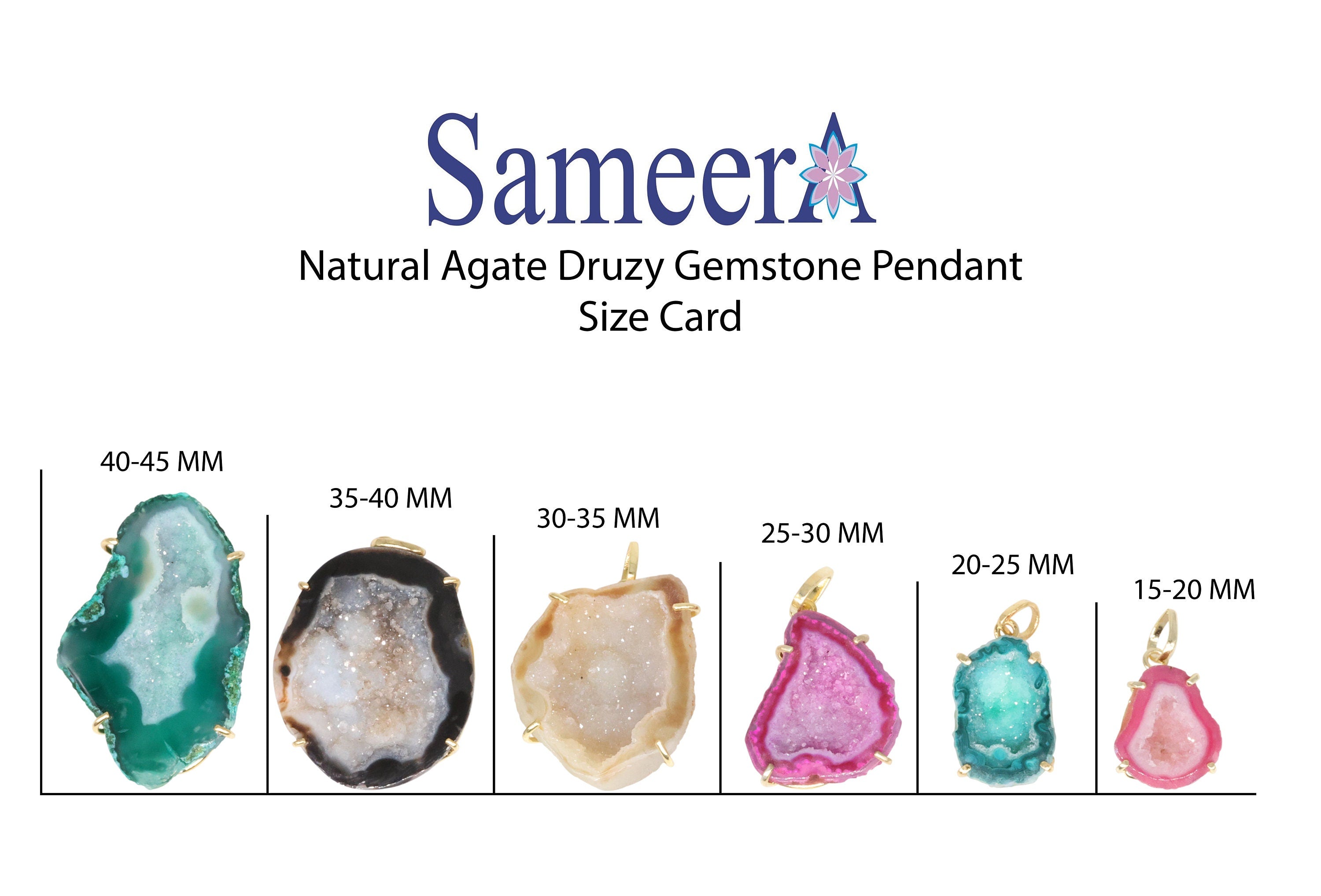 Pendants Agate Druzy Geode - Meena Design