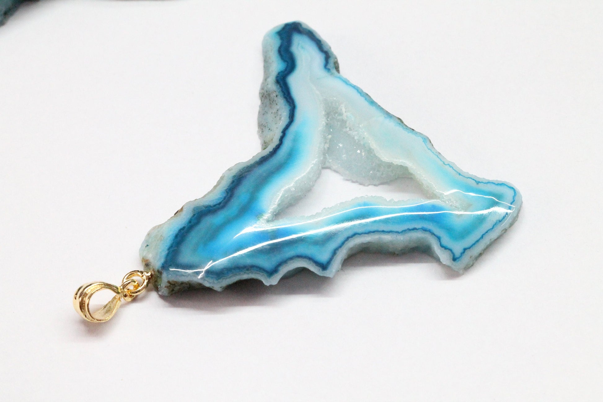 Pendants Gold Plated Natural Agate Geodes Slice - Meena Design