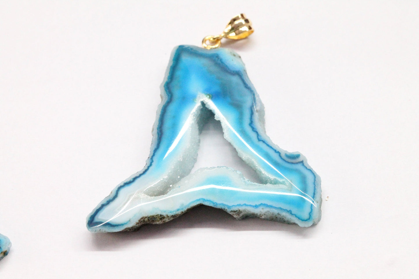 Pendants Gold Plated Natural Agate Geodes Slice - Meena Design