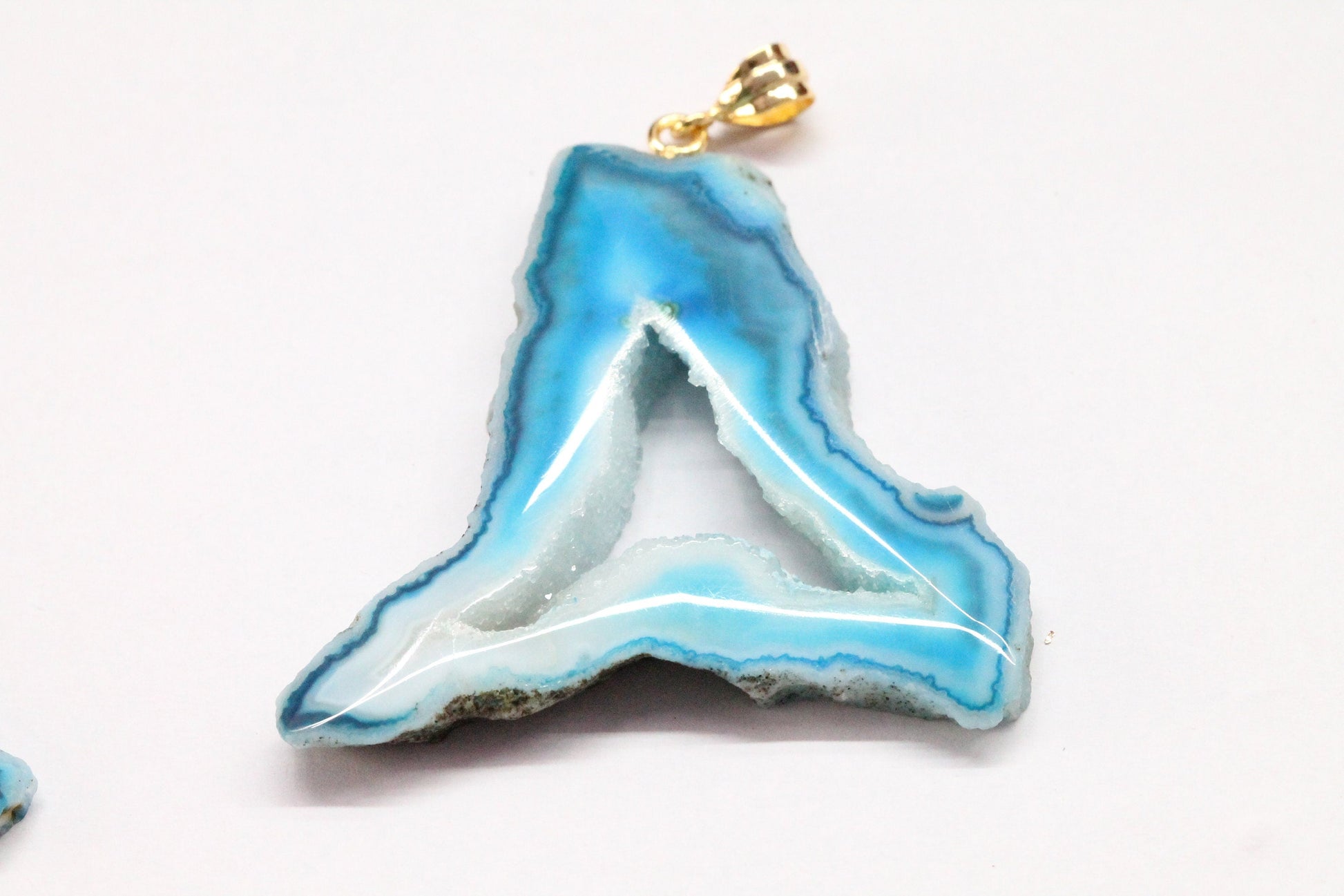 Pendants Gold Plated Natural Agate Geodes Slice - Meena Design