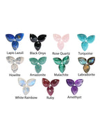 Pendants Natural Gemstone Silver Plated Brass Prong Setting and CZ - Meena Design