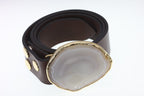 Purse Buckles Agate Natural Gemstone Gold Plated On Brass - Meena Design