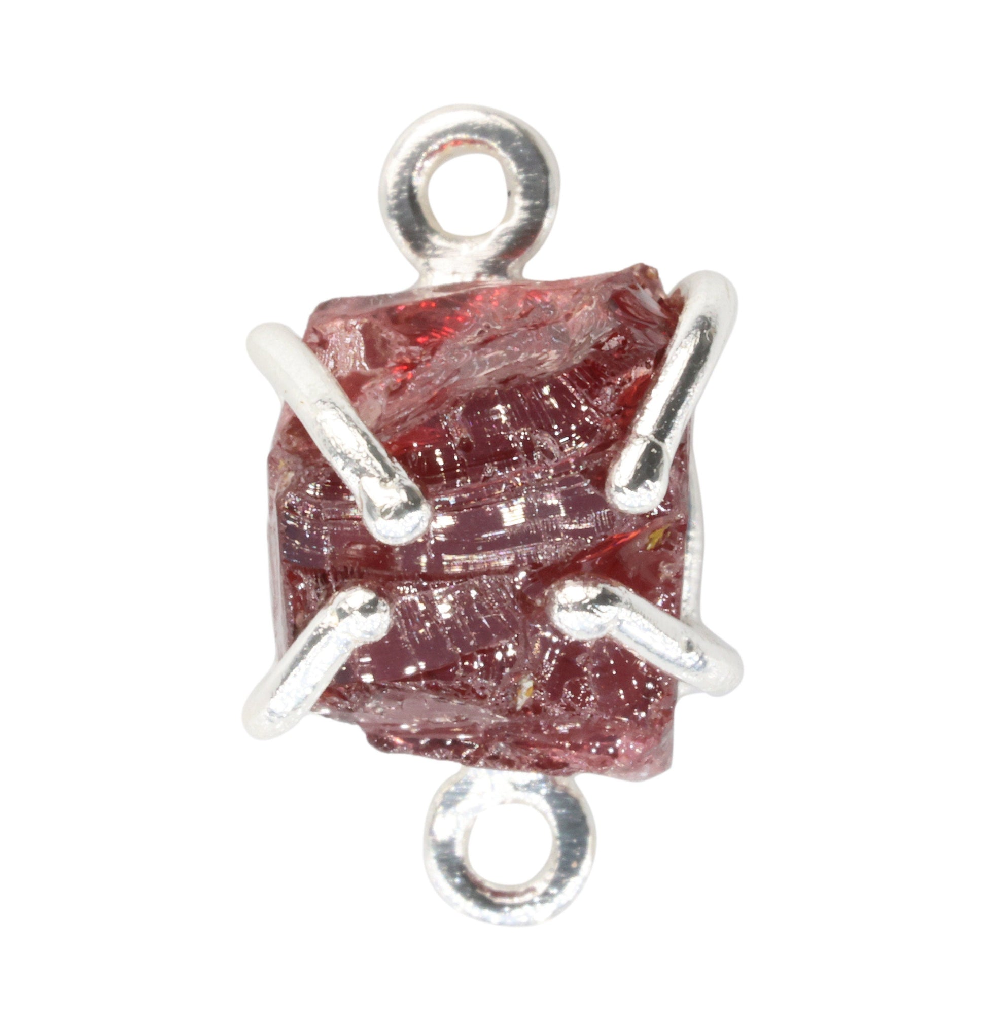 Raw Gem Stone charms Handmade, Amethyst, Garnet, Citrine, Lapis, Rose Quartz, lemon, Green Strawberry, Aquamarine, Iolite - Meena Design