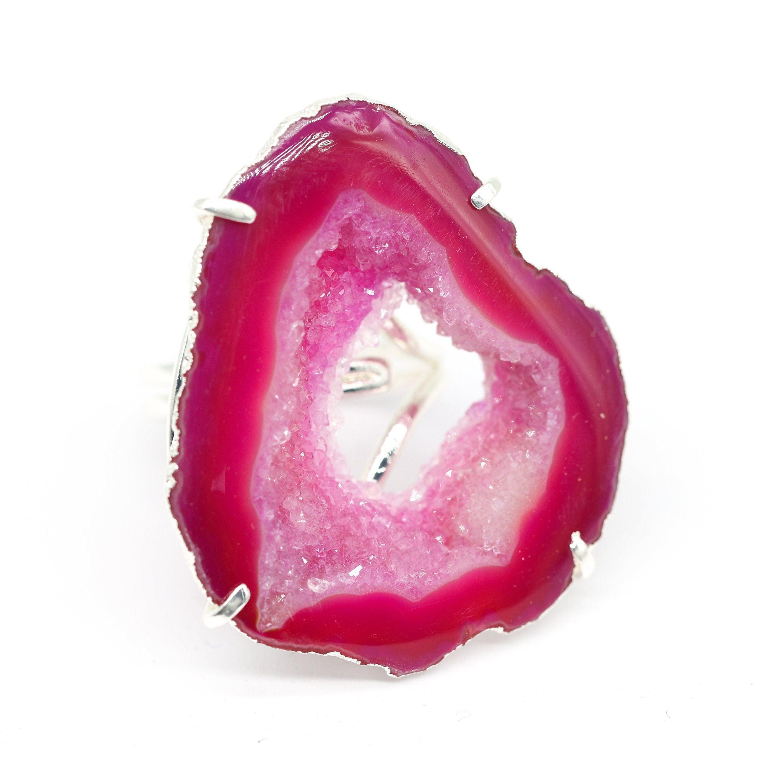 Ring Geode Slice Adjustable & Prong Set - Meena Design