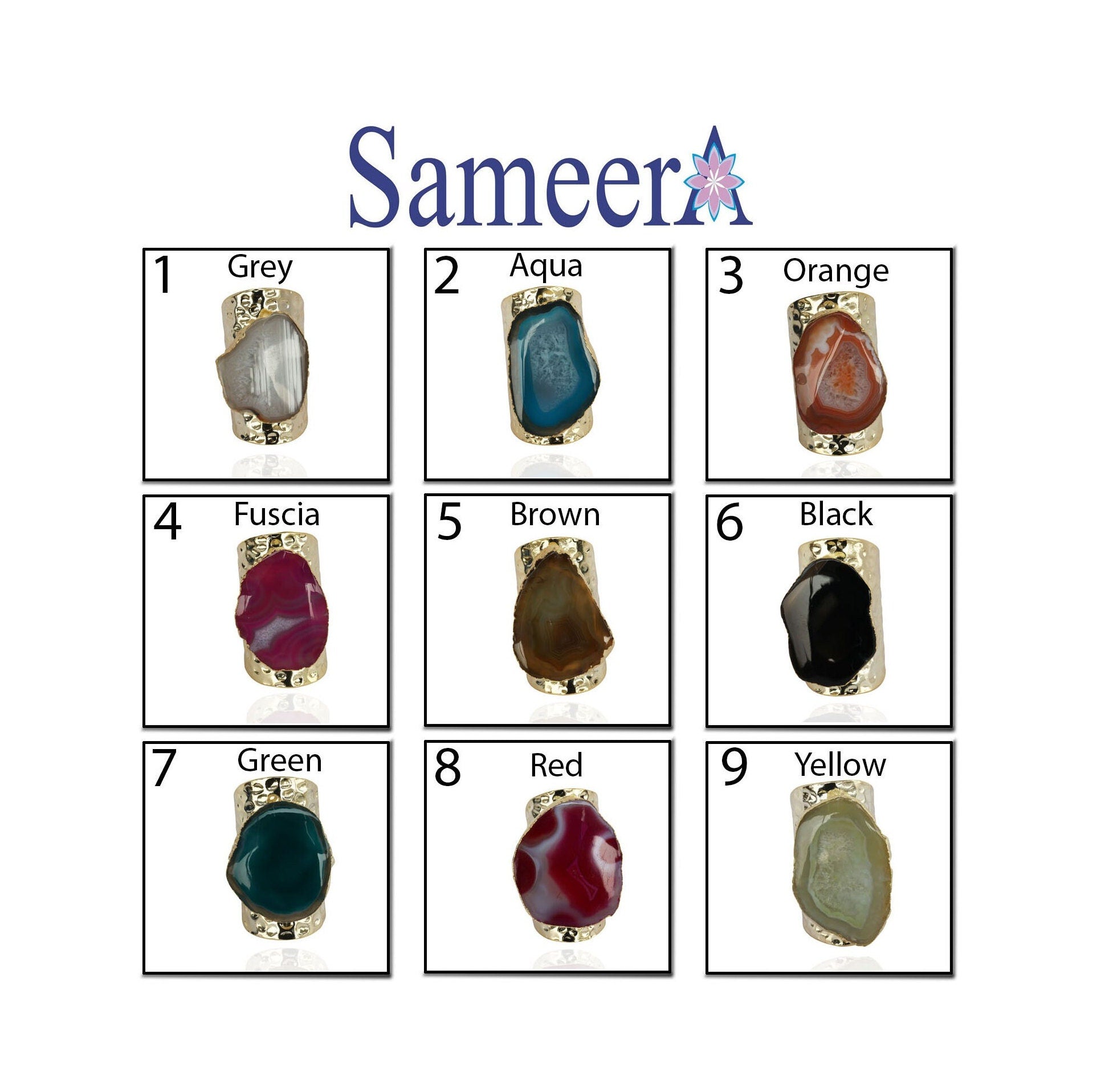 Rings Cuff Agate - Meena Design