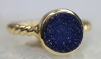 Rings gold druzy ring 10 mm round natural round druzy gemstone - Meena Design