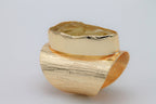 Rings lemon quartz natural raw gemstone Gold Plated Brass or Silver 925 - Meena Design