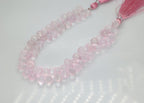 Rose Quartz Tear Drop Faceted Beads - Meena Design