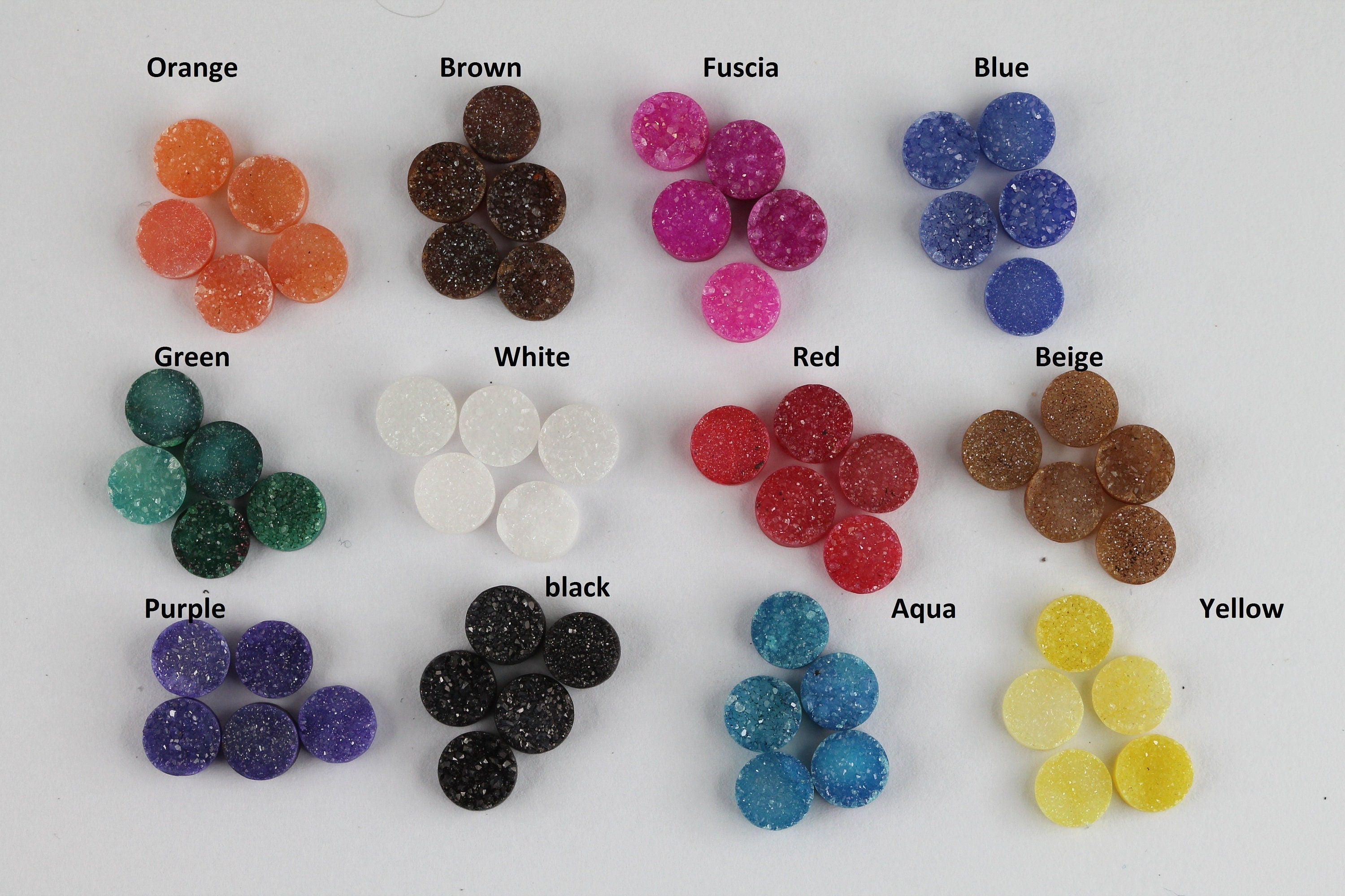 round agate druzy natural gemstone wholesale supplies druzy cabochon gemstone 8 mm - Meena Design