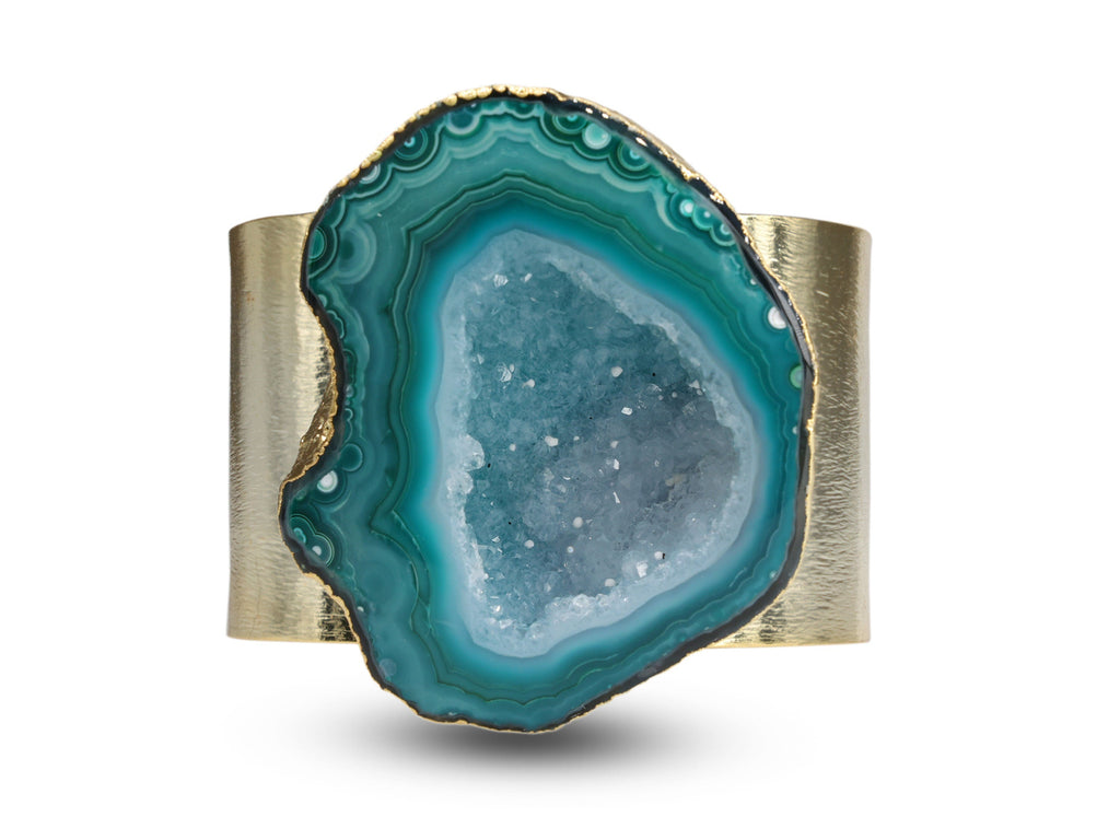 Set Of 4/6 And More Chic Geode Druzy Napkin Rings, Natural Gemstone Handmade Home Table Decor, Wedding Premium Dining Accessories - Meena Design