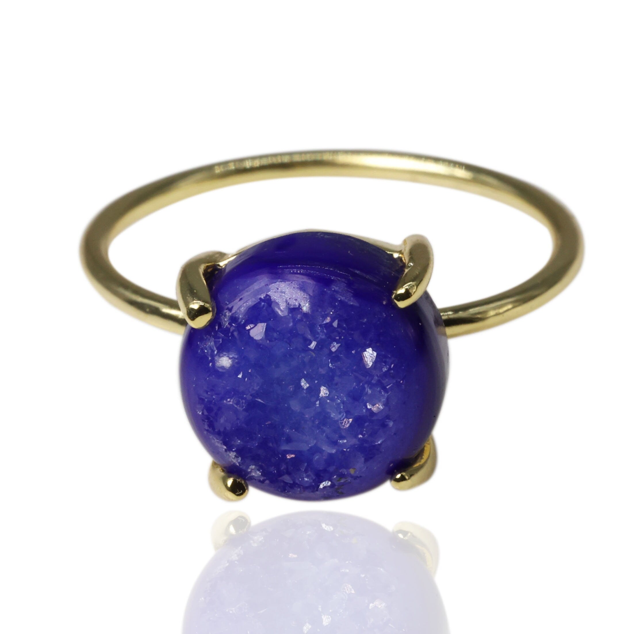 Silver 925 Window Druzy Ring Natural, Gemstones Stacking Stackable Ring Gift For Her, Gifts For Women - Meena Design