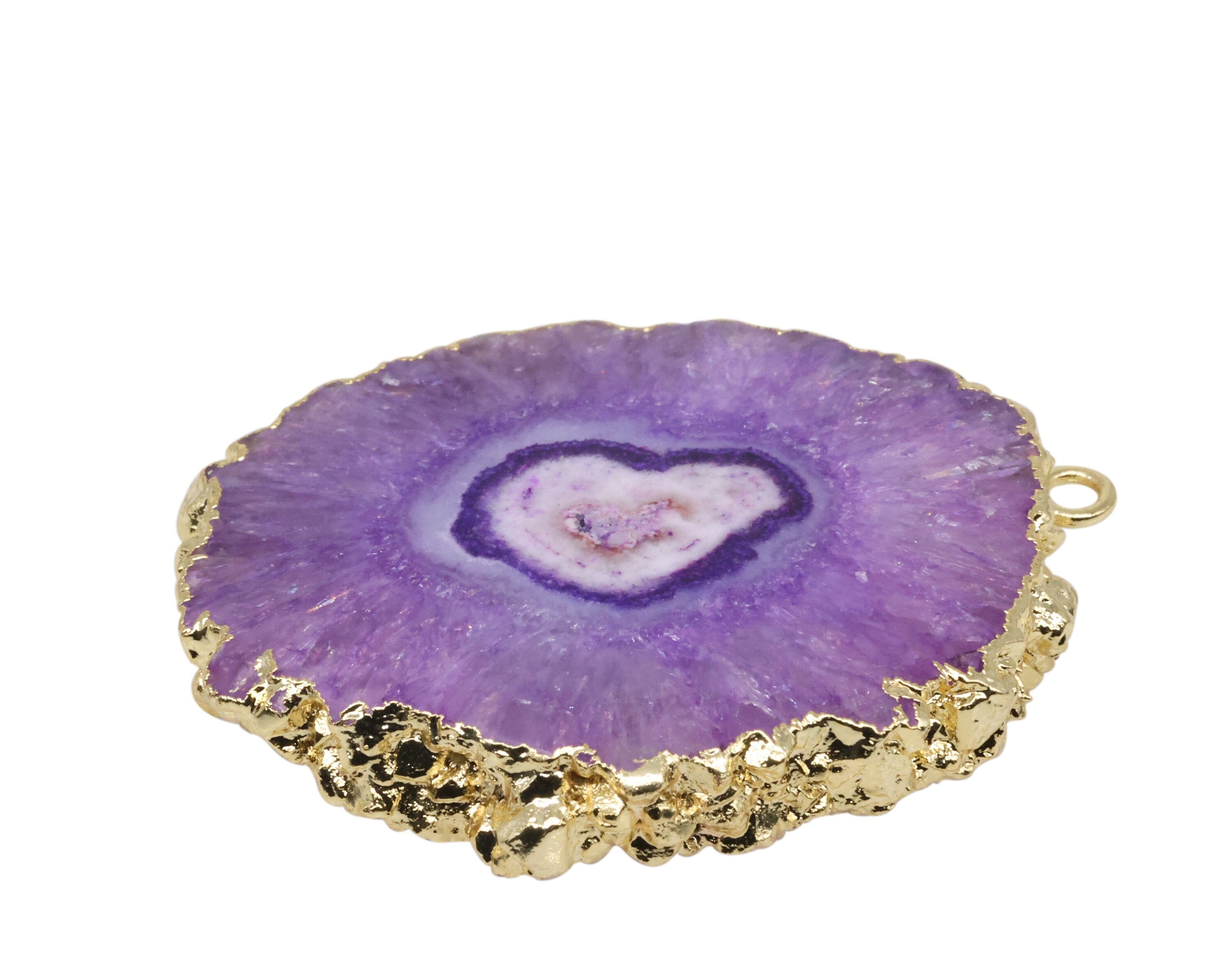 Solar Quartz Connector , Stalactite Slice - Meena Design