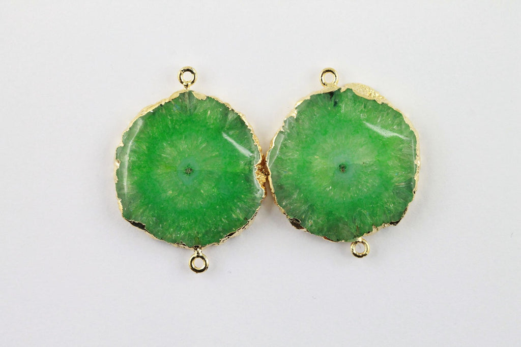 Solar Quartz Gold Edged For Earring ( No White Centre ) - Meena Design