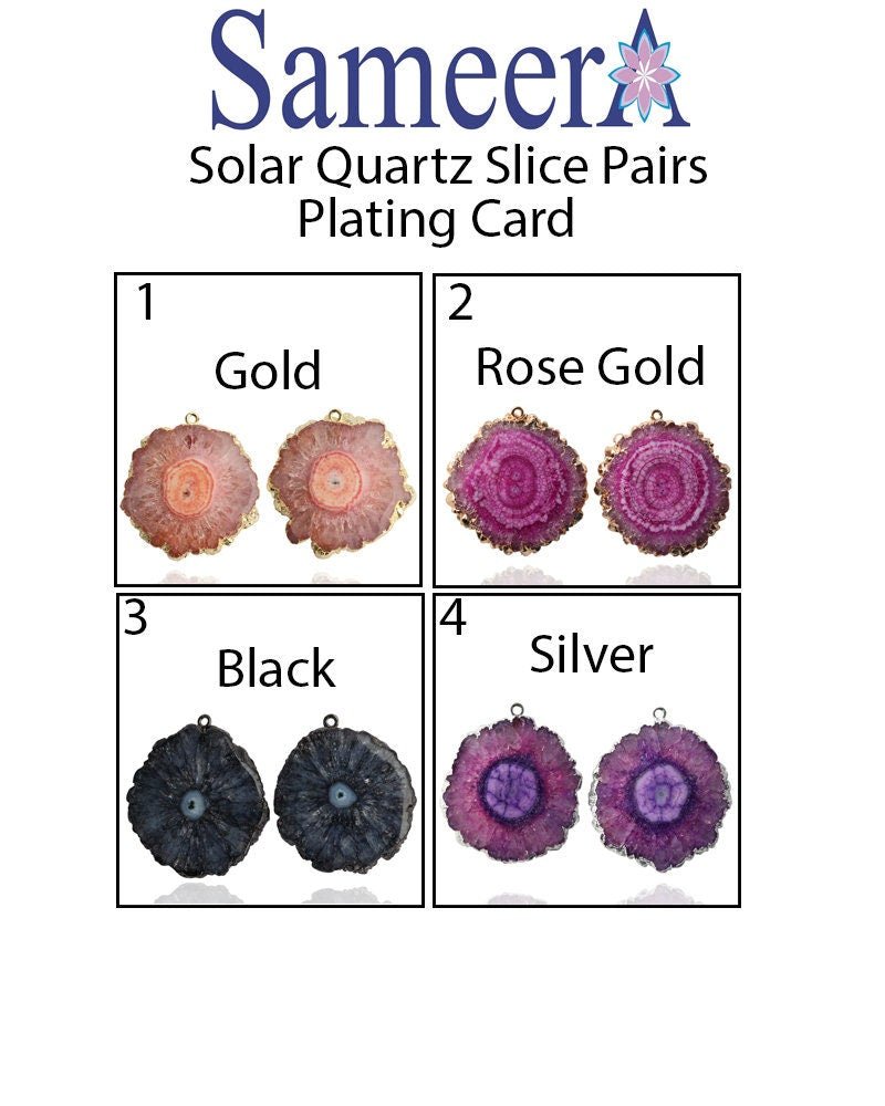 Solar Quartz Gold Edged For Earring ( No White Centre ) - Meena Design