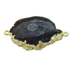 Solar Quartz, Gold Solar Quartz Pendant, Silver Solar Quartz Connector, Solarquartz, Stalactite, Natural Gemstones, DIY, Connector, 25-30 MM - Meena Design