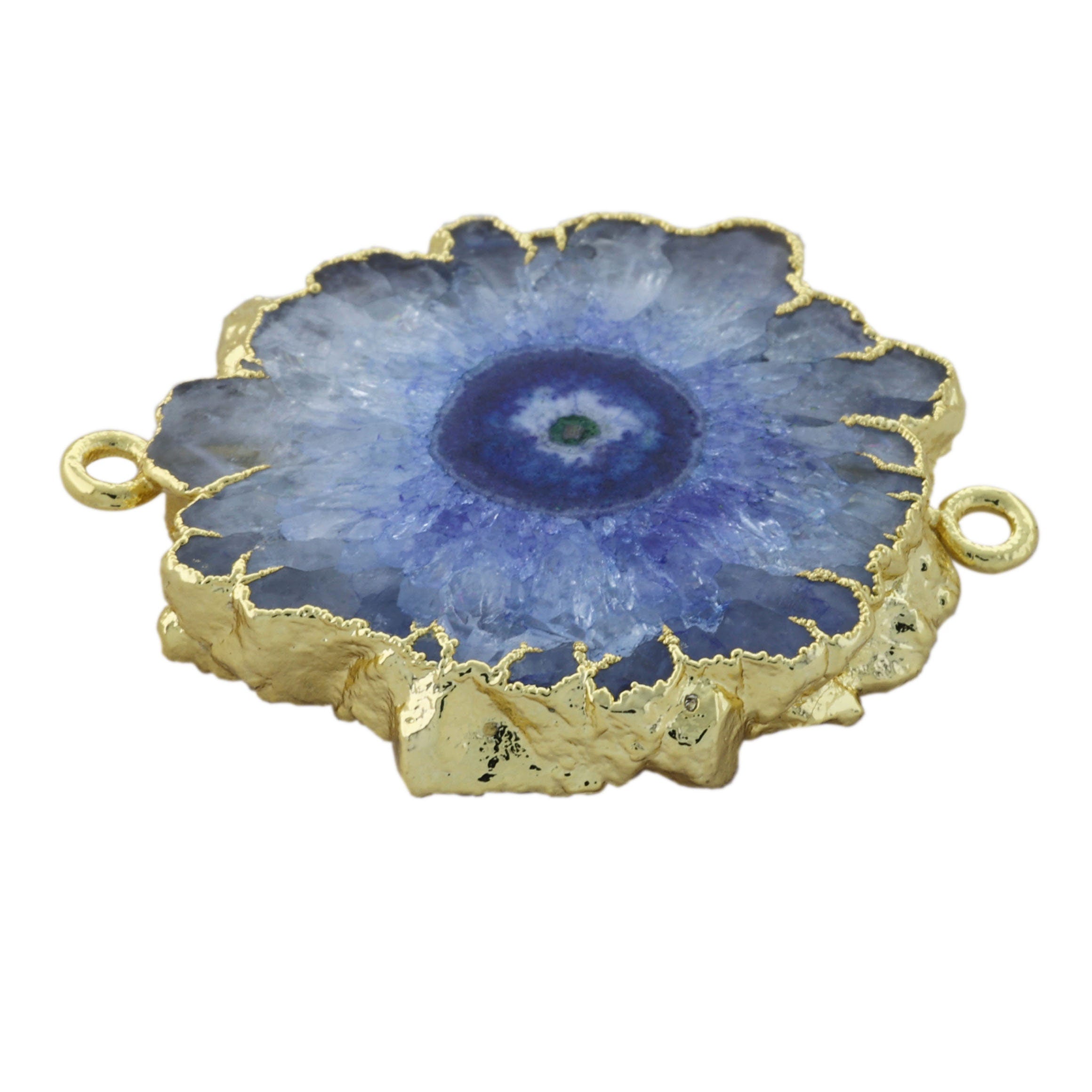 Solar Quartz, Gold Solar Quartz Pendant, Silver Solar Quartz Connector, Solarquartz, Stalactite, Natural Gemstones, DIY, Connector, 25-30 MM - Meena Design
