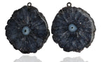 Unique Solar Quartz Slice Gold Edged Pairs Single Bail Perfect, DIY Projects, Earring Making Supplies - Meena Design