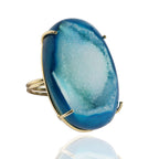 Window Druzy Free Shape Gemstone Rings - Meena Design